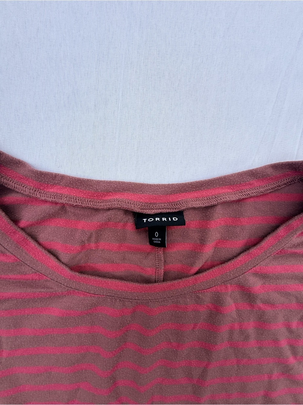 #70 Torrid Mauve and Bright Pink Striped dress -size(0)